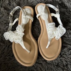 White and Tan St. John’s Bay Sandals